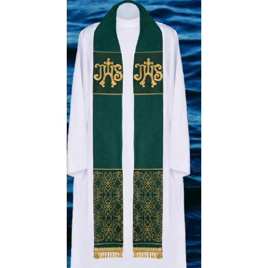 بطرشيل مطرز باللون الاخضر والذهبي 