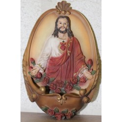 تعليق تمثال قلب يسوع مع يد مفتوحة