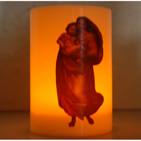 شمع مع بطارية (العذراء والطفل) شمع مع بطارية (العذراء والطفل)