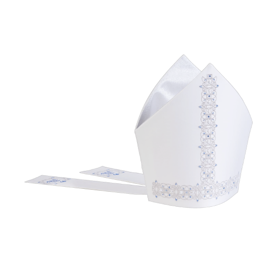 تاج اسقف مع خرز ازرق