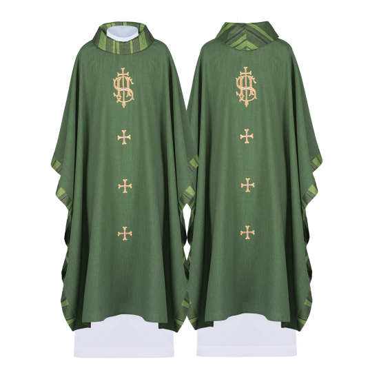 بدلة قداس اخضر - صليب IHS