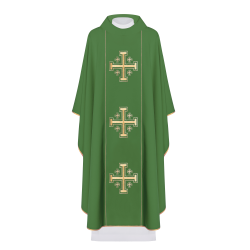 بدلة قداس اخضر - صليب القدس بدلة قداس اخضر - صليب القدس