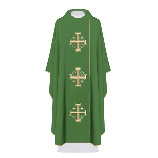 بدلة قداس اخضر - صليب القدس بدلة قداس اخضر - صليب القدس