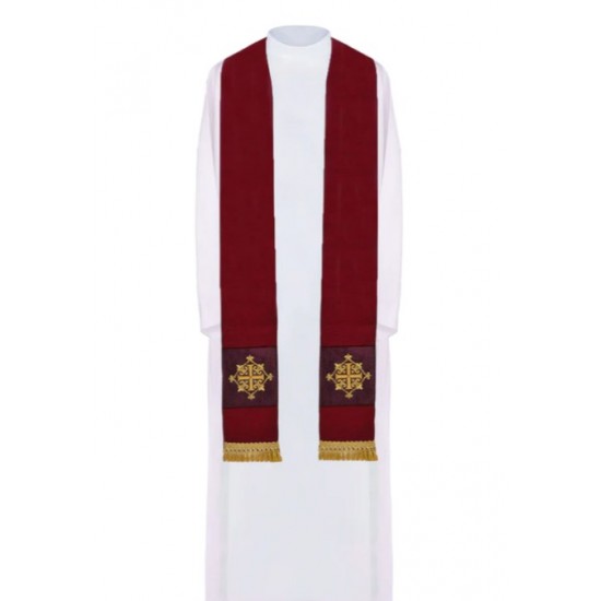 بطرشيل مطرز صليب باللون الاحمر والذهبي 