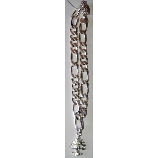 اسوارة فضة مع أرزة لبنان