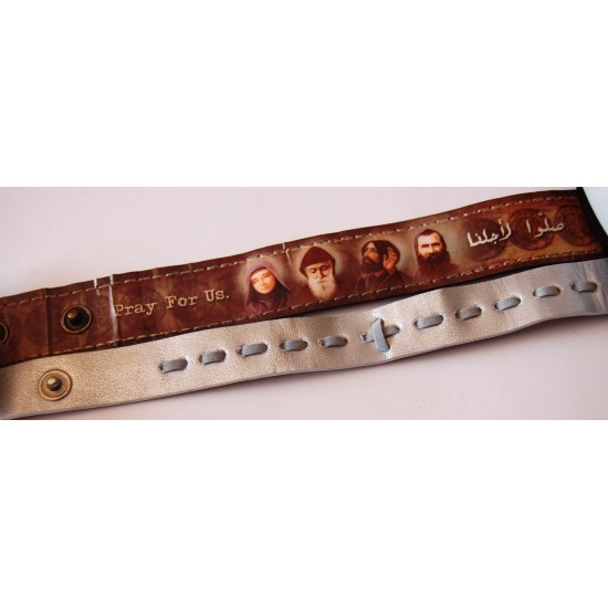 اسوارة مسبحة جلد للأطفال مع صور قديسين لبنان