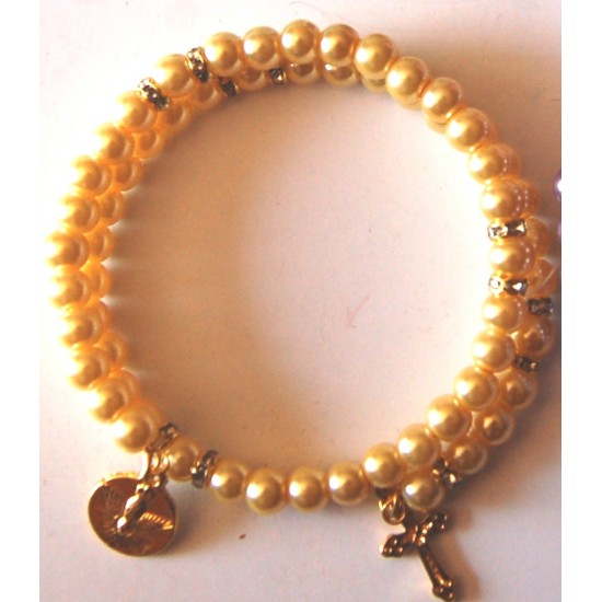 اسوارة لولو ثنائية - لون أصفر اسوارة لولو ثنائية - لون أصفر