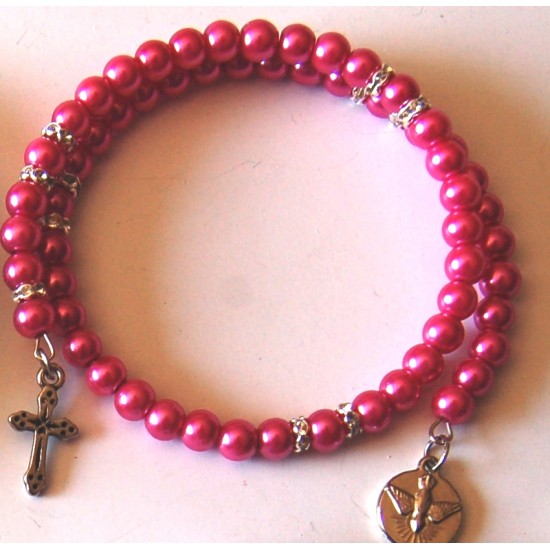 اسوارة لولو ثنائية - لون زهري اسوارة لولو ثنائية - لون زهري