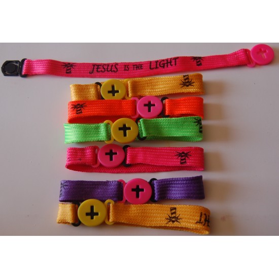 اسوارة قماش - لون أزرق Jesus is the Light