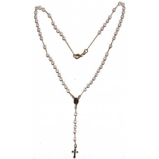 قلادة مسبحة من حريصا (لون أبيض وذهبي)