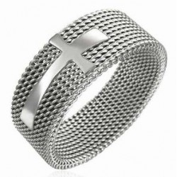 خاتم فضي مشبك (حجم 8)