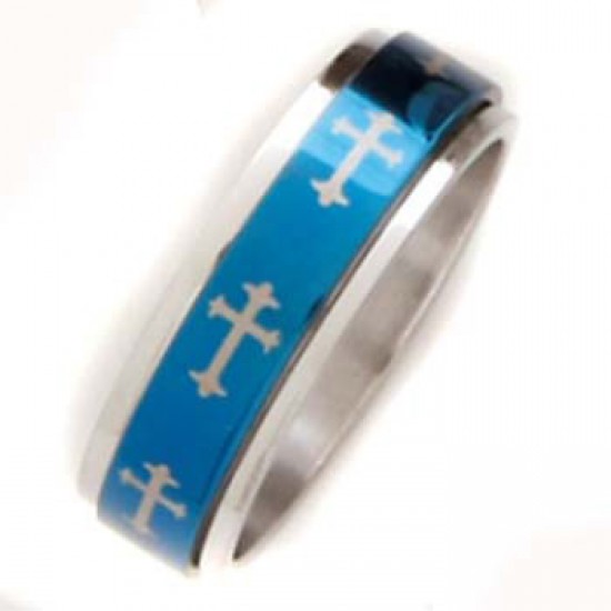 خاتم فضي وأزرق (حجم 6) خاتم فضي وأزرق (حجم 6)