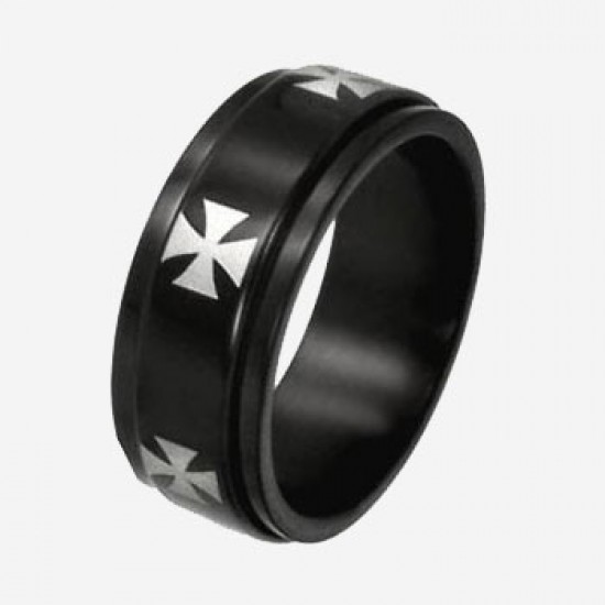 خاتم اسود حلقتين (حجم 6) خاتم اسود حلقتين (حجم 6)