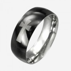 خاتم اسود سميك (حجم 8)