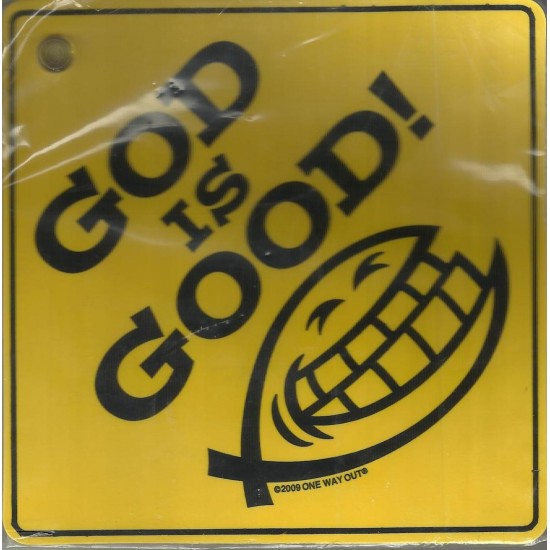 آرمة سيارة بلاستيك للزجاج من الداخل - لون أصفر (God is Good)